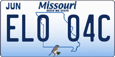 MO license plate EL0O4C