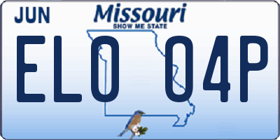 MO license plate EL0O4P
