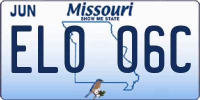 MO license plate EL0O6C