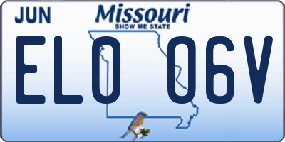 MO license plate EL0O6V