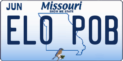 MO license plate EL0P0B
