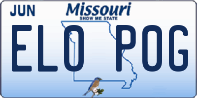 MO license plate EL0P0G