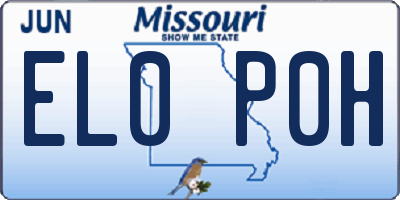 MO license plate EL0P0H