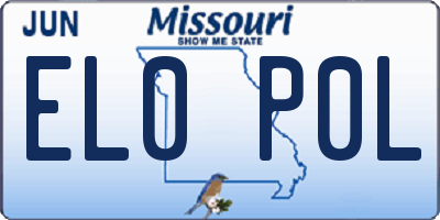 MO license plate EL0P0L