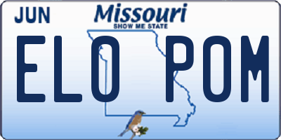 MO license plate EL0P0M