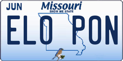 MO license plate EL0P0N