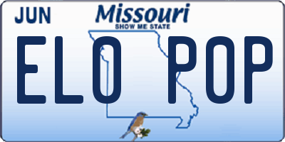 MO license plate EL0P0P