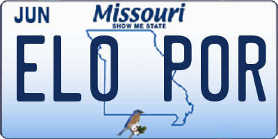 MO license plate EL0P0R