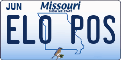MO license plate EL0P0S