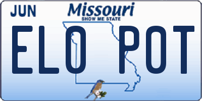 MO license plate EL0P0T