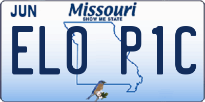 MO license plate EL0P1C
