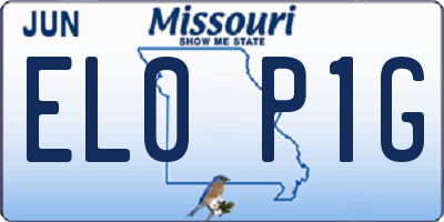 MO license plate EL0P1G