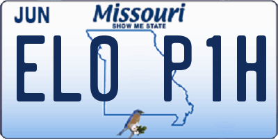 MO license plate EL0P1H