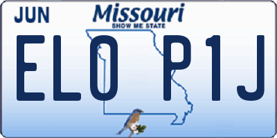 MO license plate EL0P1J