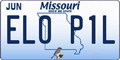 MO license plate EL0P1L