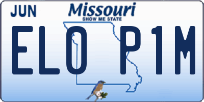 MO license plate EL0P1M