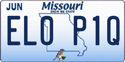 MO license plate EL0P1Q