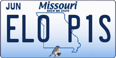 MO license plate EL0P1S
