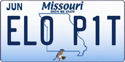 MO license plate EL0P1T