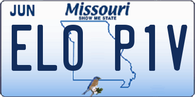 MO license plate EL0P1V