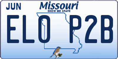 MO license plate EL0P2B