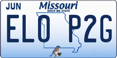 MO license plate EL0P2G
