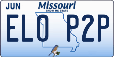 MO license plate EL0P2P