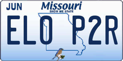 MO license plate EL0P2R