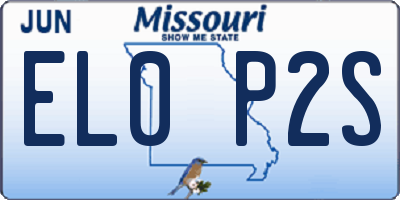MO license plate EL0P2S