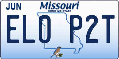 MO license plate EL0P2T