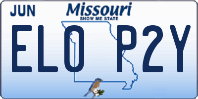 MO license plate EL0P2Y
