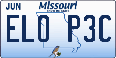 MO license plate EL0P3C
