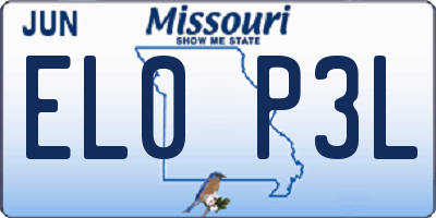 MO license plate EL0P3L