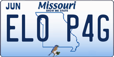 MO license plate EL0P4G