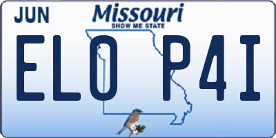 MO license plate EL0P4I