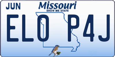 MO license plate EL0P4J