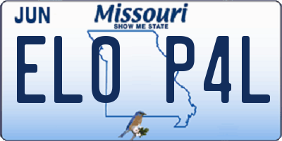 MO license plate EL0P4L