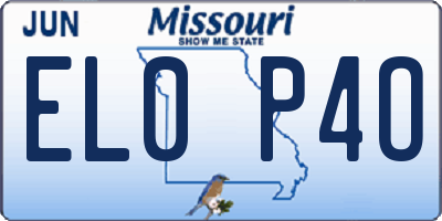 MO license plate EL0P4O