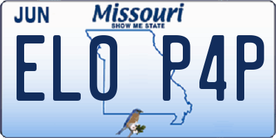 MO license plate EL0P4P