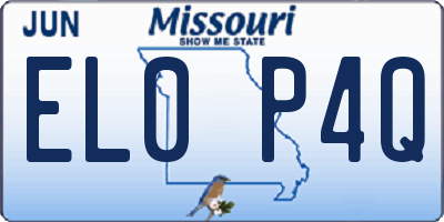MO license plate EL0P4Q