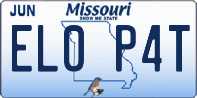 MO license plate EL0P4T