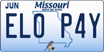 MO license plate EL0P4Y