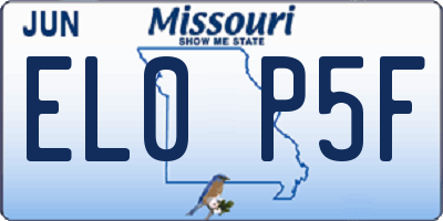 MO license plate EL0P5F