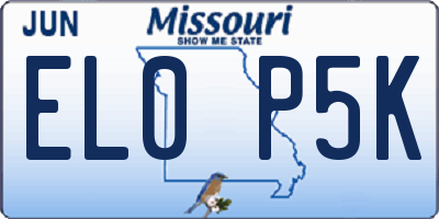 MO license plate EL0P5K