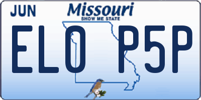 MO license plate EL0P5P
