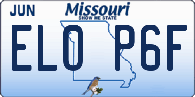 MO license plate EL0P6F
