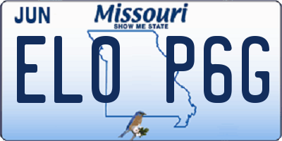 MO license plate EL0P6G
