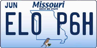 MO license plate EL0P6H