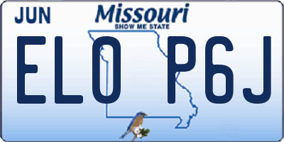 MO license plate EL0P6J