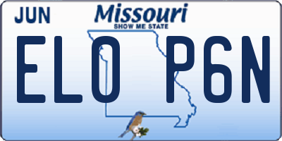 MO license plate EL0P6N